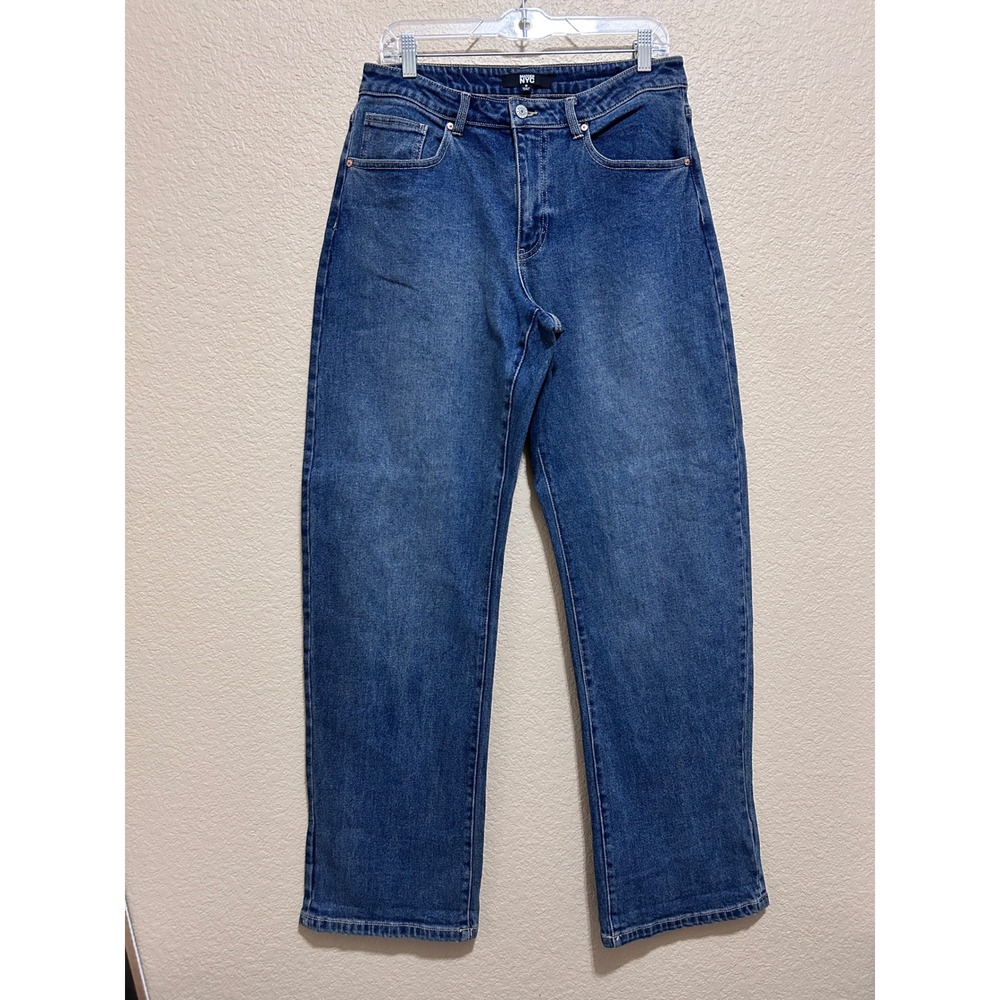 Madden NYC Size 8 Straight Leg Jeans Blue Medium Wash 90s Y2K Grunge Streetwear